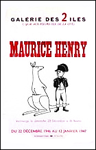 Maurice Henry, galerie des 2 îIes</em>, 22 décembre 1946 au 12 janvier 1947. home